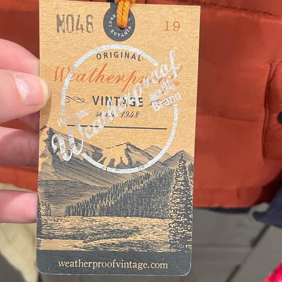 NWT Orange and Navy Puffer Vest, shirt with Beige Pants Set - Picture 2 of 4